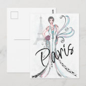 Mode Parijs Briefkaart (Voorkant / Achterkant)