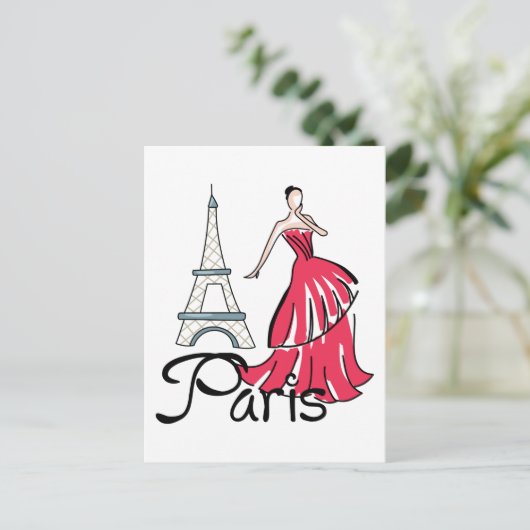 Mode Parijs Briefkaart (Staand voorkant)