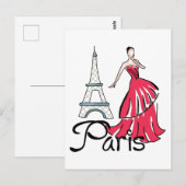 Mode Parijs Briefkaart (Voorkant / Achterkant)