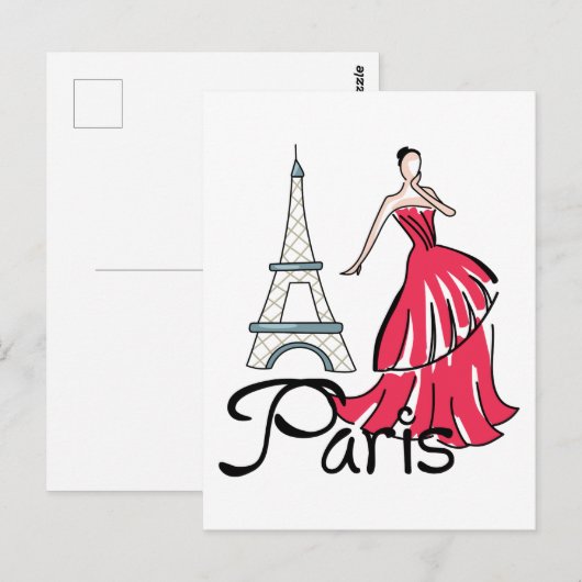 Mode Parijs Briefkaart (Voorkant / Achterkant)