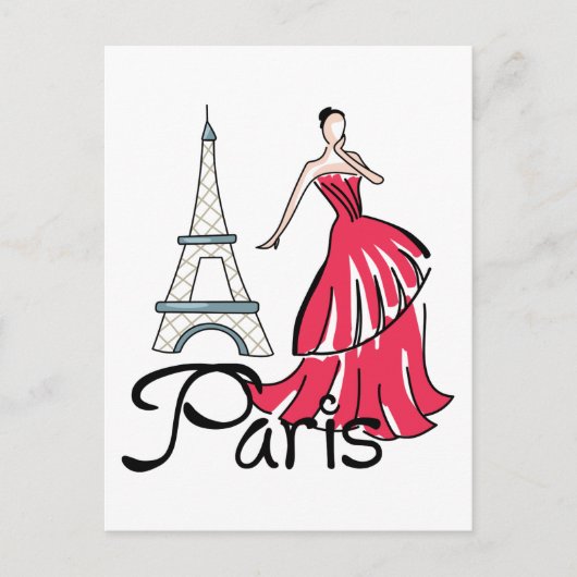 Mode Parijs Briefkaart (Voorkant)