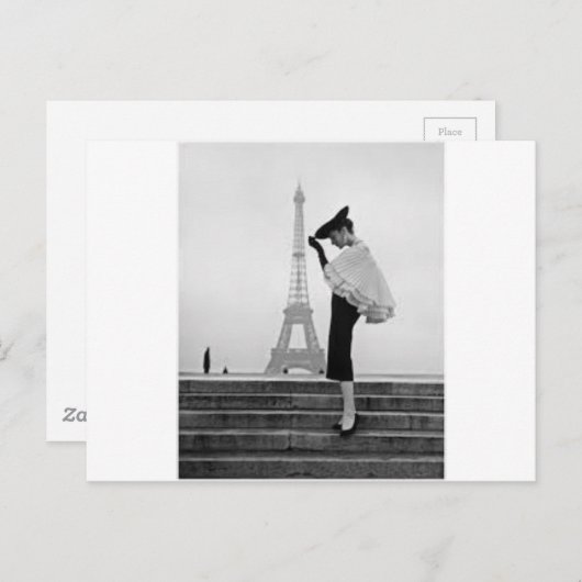 Mode Parijs Briefkaart (Voorkant / Achterkant)