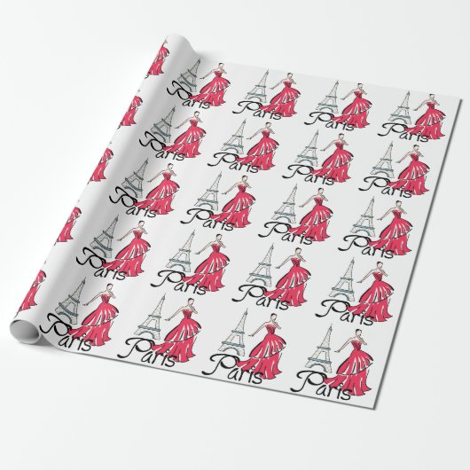 Mode Parijs Cadeaupapier (Uitgerold)