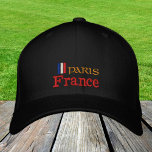 Mode Parijs/Frankrijk/Franse vlagpatriotten Geborduurde Pet<br><div class="desc">Ingeborduurde Petten: Frankrijk & Parijs,  de Franse mode baseball/vrachtwagenhoeden voor patriotten van Frances - houd van mijn land,  reizen,  vakantie/sportfans</div>