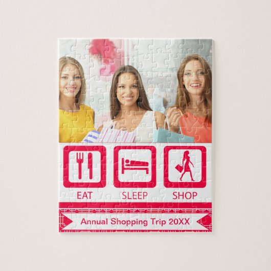 Mode partij deur prijs eten slaap winkel puzzel (Verticaal)