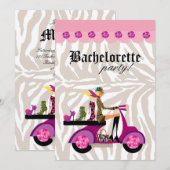 Mode Party Blonde Scooter Woman Zebra Shoes Kaart (Voorkant / Achterkant)