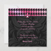 Mode Party Houndstooth Fleur de lis Pink Spring Kaart (Achterkant)