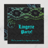 Mode Party pine Lace Blue Green Black Kaart (Voorkant / Achterkant)