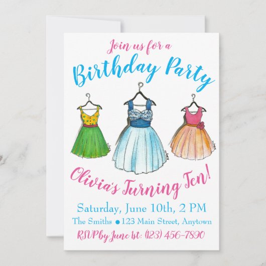  Mode Pastel Prom Dresses Birthday Party Kaart (Voorkant)