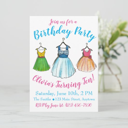  Mode Pastel Prom Dresses Birthday Party Kaart (Staand voorkant)