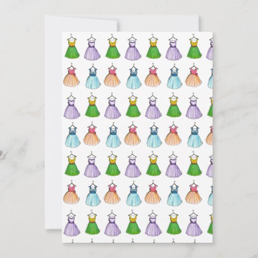 Mode Pastel Prom Dresses Birthday Party Kaart (Achterkant)