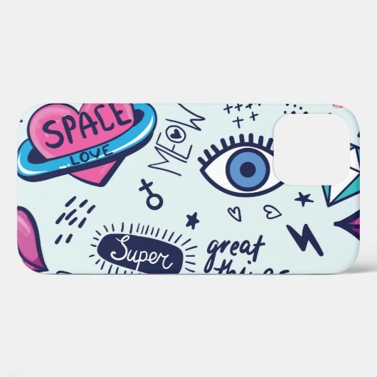 Mode Patch: Pop Art Stickers. Case-Mate iPhone Case (Achterkant (horizontaal))