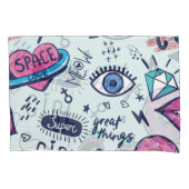 Mode Patch: Pop Art Stickers. Kussensloop (Voorkant)