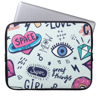Mode Patch: Pop Art Stickers. Laptop Sleeve