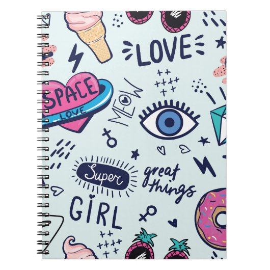 Mode Patch: Pop Art Stickers. Notitieboek (Voorkant)
