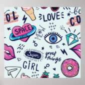 Mode Patch: Pop Art Stickers. Poster (Voorkant)