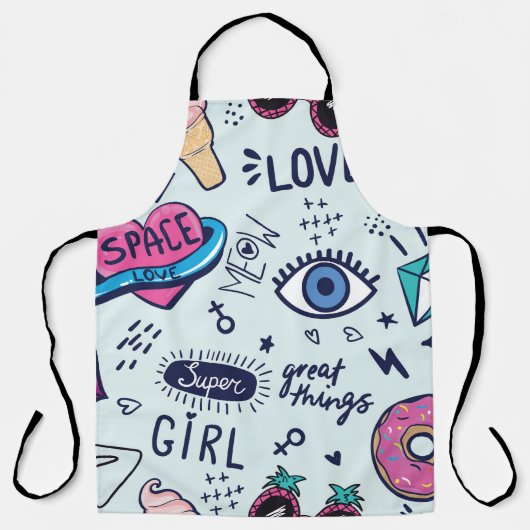Mode Patch: Pop Art Stickers. Schort (Voorkant)