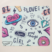 Mode Patch: Pop Art Stickers. Sherpa Deken (Voorkant (horizontaal))