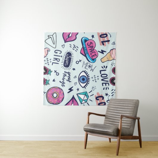 Mode Patch: Pop Art Stickers. Wandkleed (In Situ (horizontaal))