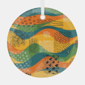 Mode Patchwork: Golvende Abstracte kunst Glas Ornament (Voorkant)
