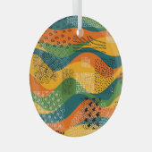 Mode Patchwork: Golvende Abstracte kunst Glas Ornament (Voorkant Rechts)
