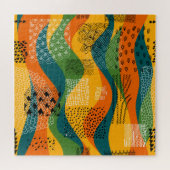 Mode Patchwork: Golvende Abstracte kunst Legpuzzel (Horizontaal)