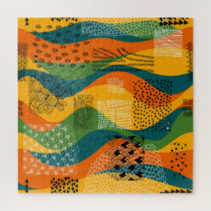 Mode Patchwork: Golvende Abstracte kunst Legpuzzel