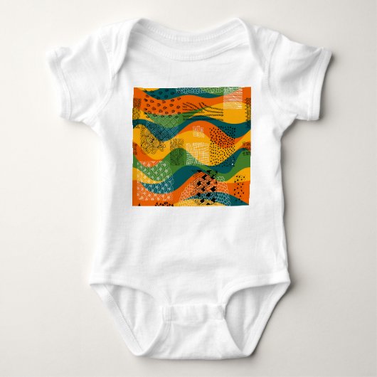 Mode Patchwork: Golvende Abstracte kunst Romper (Voorkant)