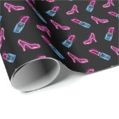 Mode Patroon met Neon Iconen. Cadeaupapier (Rol Hoek)