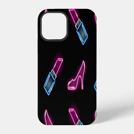 Mode Patroon met Neon Iconen. iPhone Hoesje (Achterkant)