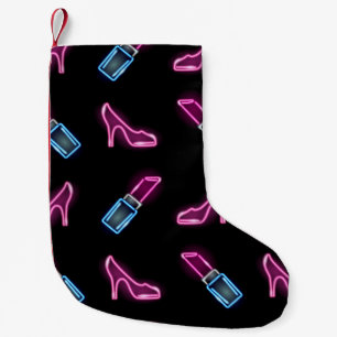 Mode Patroon met Neon Iconen. Kleine Kerstsok