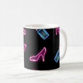 Mode Patroon met Neon Iconen. Koffiemok (Voorkant rechts)