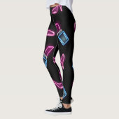 Mode Patroon met Neon Iconen. Leggings (Links)
