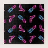 Mode Patroon met Neon Iconen. Legpuzzel (Horizontaal)