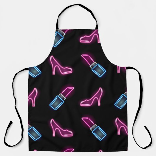 Mode Patroon met Neon Iconen. Schort (Voorkant)
