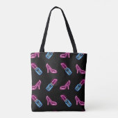 Mode Patroon met Neon Iconen. Tote Bag (Achterkant)