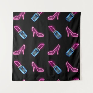 Mode Patroon met Neon Iconen. Wandkleed