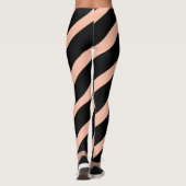 Mode Peach en Zwarte Diagonale Strepen Leggings (Achterkant)