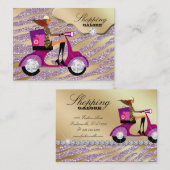 Mode Personal Shopper Jewelry Gold Pink Glitter Visitekaartje (Voorkant / Achterkant)