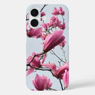 Mode Pink Magnolia Blossom Hanami Blue iPhone 16 Hoesje