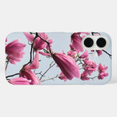 Mode Pink Magnolia Blossom Hanami Blue Case-Mate iPhone Case (Achterkant (horizontaal))