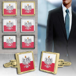 Mode Polen en Poolse vlag, bedrijfsleven/sport Verzilverde Manchetknopen<br><div class="desc">Cufflinks/Shirt Studs: Poolse vlag & adelaar,  Poolse mode - houd van mijn land,  reizen,  vakantie,  nationale patriotten/sportfans</div>