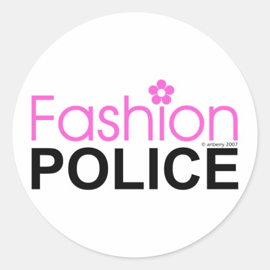Mode politie ronde sticker (Voorkant)