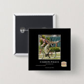 Mode politie vierkante button 5,1 cm (Voorkant /achterkant)