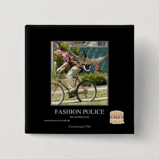 Mode politie vierkante button 5,1 cm (Voorkant)