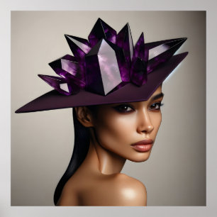 Mode Portret met Amethist Crystal Pet – Avant Poster