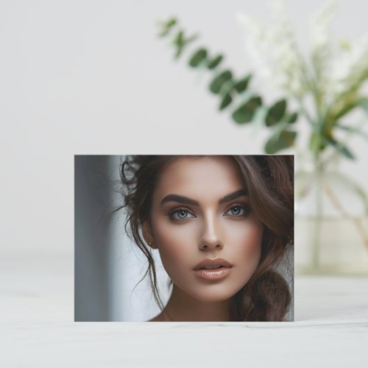 Mode portret van vrouwenkunst briefkaart (Staand voorkant)