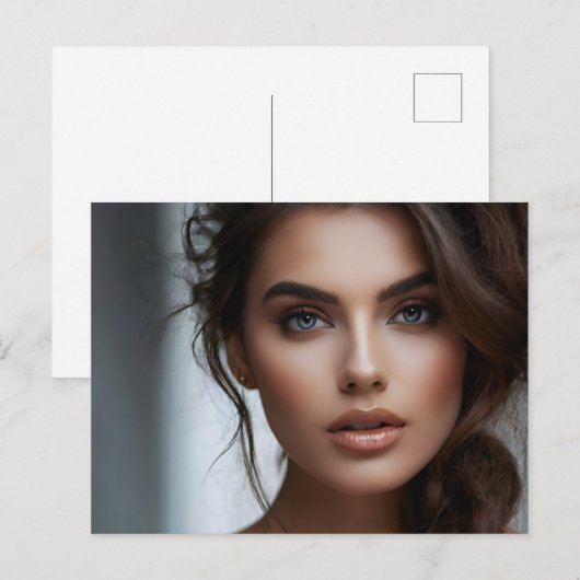 Mode portret van vrouwenkunst briefkaart (Voorkant / Achterkant)