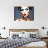 Mode portret van vrouwenkunst canvas afdruk (Insitu (Slaapkamer))