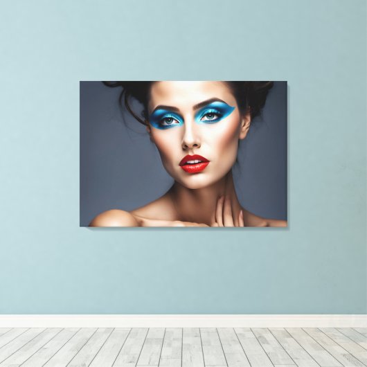 Mode portret van vrouwenkunst canvas afdruk (Insitu (Houten vloer))